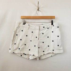 British Khaki Anchor Short Shorts Sz 12 White
